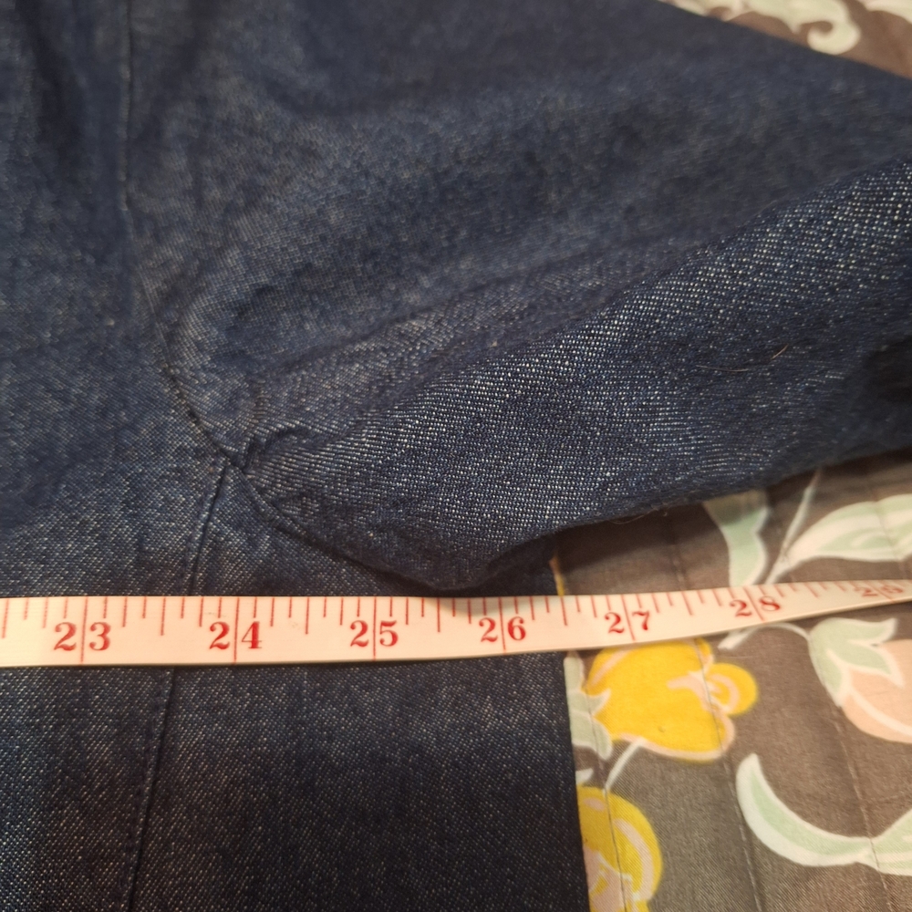 Haband Travelers 100% Cotton Dark Blue Denim Jacket Blazer - Picture 4 of 12